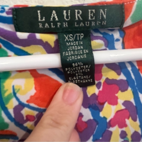 Lauren Ralph Lauren bright colored surplice front dress size xsmall - Picture 3 of 8